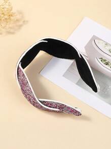 1入組女士水鑽裝飾扭結細節魅力四射髮箍適用於頭髮裝飾用品 - 彩色 - 查看 2