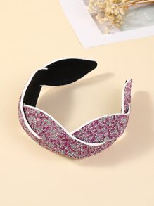 1入組女士水鑽裝飾扭結細節魅力四射髮箍適用於頭髮裝飾用品 - 彩色 - 查看 3