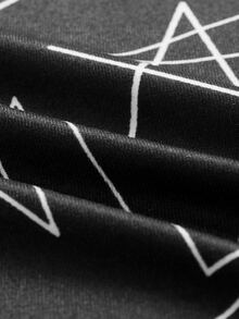 Manfinity Homme Men Geo Print Polo Shirt - Black - View 4