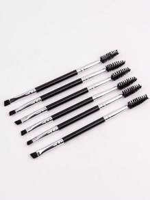 6支装大号眼影睫毛膏刷，塑料手柄双头睫毛膏刷，螺旋眉梳，超细眼线刷化妆工具，化妆刷套装，化妆刷套装，化妆刷套装，全套化妆工具，化妆刷套装，全套化妆工具，刷子套装，化妆刷套装，化妆礼品套装，套装，赠品，专业化妆刷，全套化妆工具 - 黑色 - 查看 6
