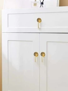 1 Gói Kéo Tủ Vàng, Núm Cửa Hợp Kim Kẽm Tối Giản Cho Gia Đình - Vàng - Xem 2