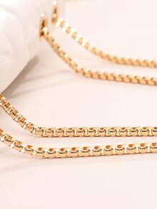 小翻蓋方包絎縫圖案金屬裝飾 - 白色 - 查看 6