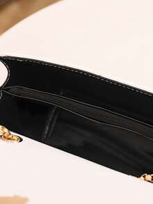 小翻蓋方包絎縫圖案金屬裝飾 - 白色 - 查看 8