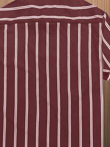 Manfinity Homme Men Plus Striped Print Shirt - Burgundy - View 3
