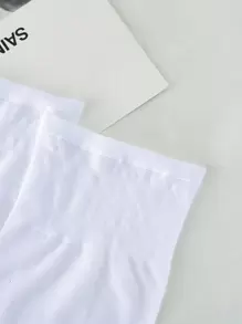 Solid Stretchy Over The Calf Socks, Cozy - White - View 3