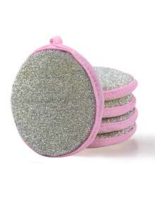 5入組清潔海綿洗碗百潔布廚房用 - 粉色 - 查看 3