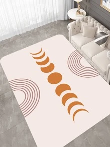 Alfombra de piso abstracto con patrón de luna moderno anti deslizante para casa - Caqui - Ver 4