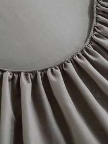 1入組素色床笠臥室極簡主義織物床笠 - 灰色 - 查看 5