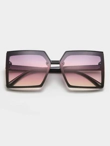 1副女士方框休閒太陽鏡旅行用 - 黑色 - 查看 4
