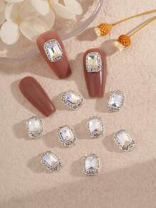 10入組水鑽美甲飾品 - 銀色 - 查看 1