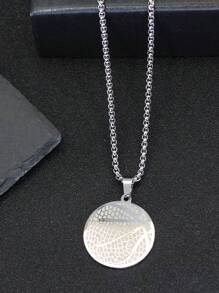 男士籃球吊墜項鏈 - 銀色 - 查看 5