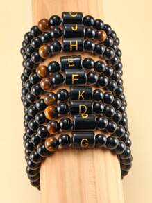 Vòng tay đính cườm chi tiết 1 cái - màu đen - Xem 1