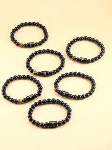 Vòng tay đính cườm chi tiết 1 cái - màu đen - Xem 2