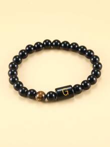 Vòng tay đính cườm chi tiết 1 cái - màu đen - Xem 3