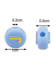 100pcs/set Fashion Letter Detail Round DIY Acrylic Beads For Women For DIY Jewelry Making - Multicolor - View 3