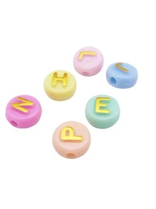 100pcs/set Fashion Letter Detail Round DIY Acrylic Beads For Women For DIY Jewelry Making - Multicolor - View 4