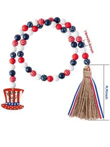 1 cái Charm Tua đính cườm, Mặt dây chuyền bằng gỗ Ngày Độc lập - Nhiều màu - Xem 5