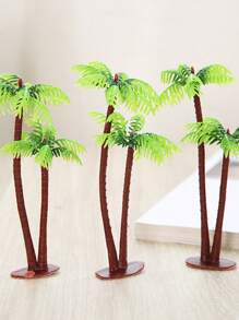 10pcs Simulation Mini Coconut Tree Decoration, Fake Plastic Plant For Home Decor - Multicolor - View 1