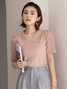 DAZY Solid Ribbed Knit Top - Pink - View 3