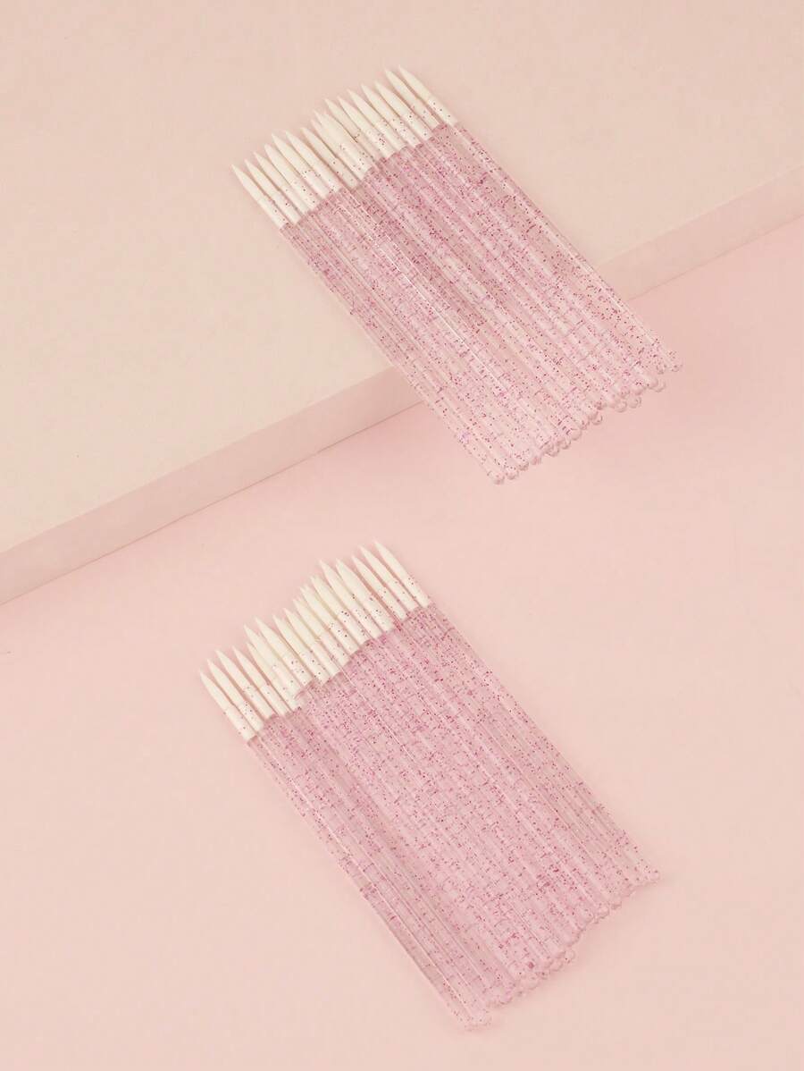 50pcs Disposable Eyeliner Brush - Hot Pink - View 1