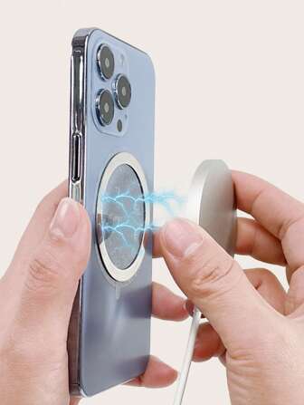 1入磁吸式手機殼,帶無線充電功能和鐵圈及充電座,適用於magsafe並兼容超薄圓形鐵片