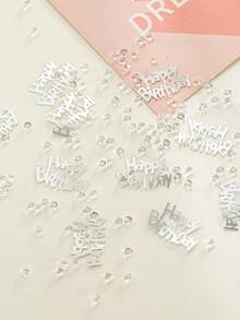 1包生日金屬裝飾五彩紙屑用於生日派對PVC銀色填充五彩紙屑 - 銀色 - 查看 2