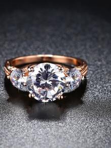 Nhẫn Trang Trí Đá Cubic Zirconia - Hoa hồng vàng - Xem 2