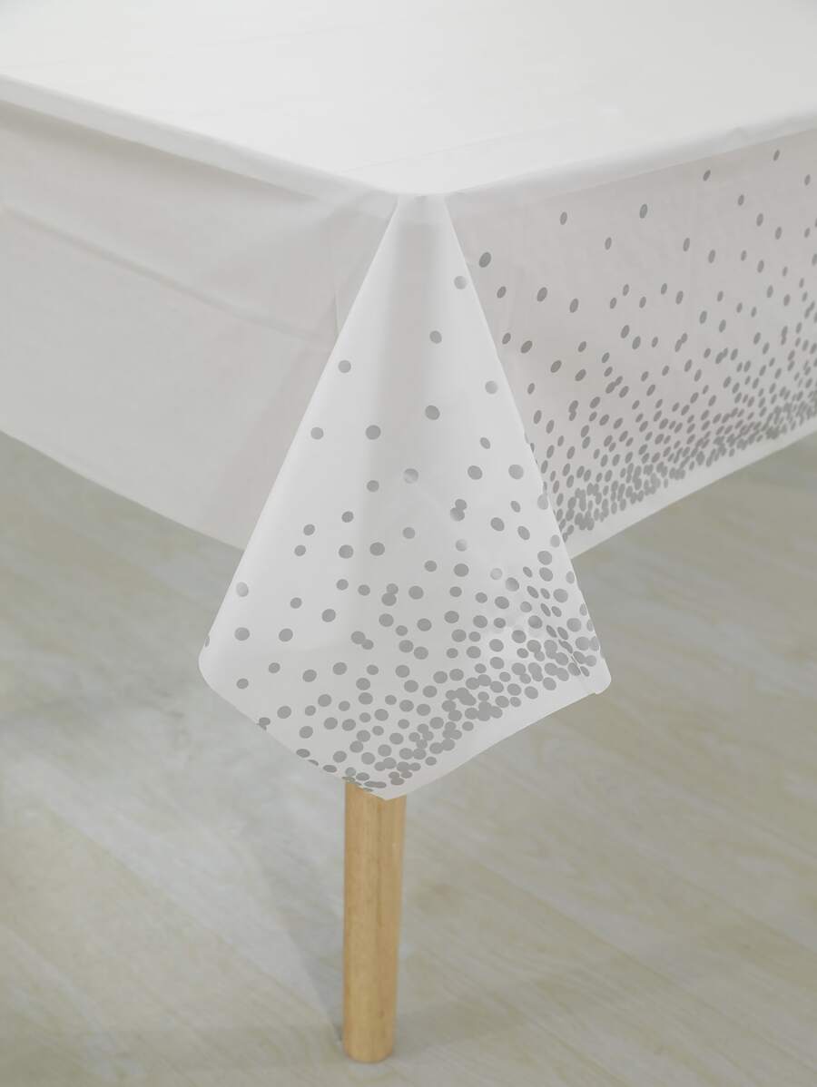 1 gói Khăn trải bàn dùng một lần họa tiết chấm bi, Khăn trải bàn dùng một lần cho bữa tiệc - trắng - Xem 1