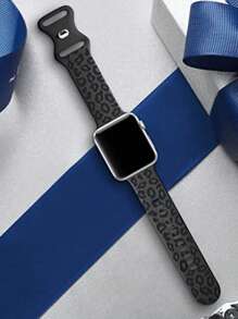 Carvings Strap Compatible With Apple Watch 45mm 44mm 42mm 41mm 40mm 38mm, Soft Silicone Bohemian Leopard Floral Pattern Band Compatible With Watch Series 10 9 8 7 6 5 4 3 2 1 SE, Unisex