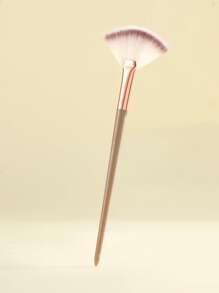1pc Fan Shaped Makeup Brush - Coffee Brown - View 2