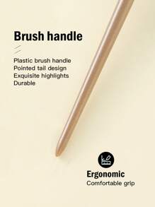 1pc Fan Shaped Makeup Brush - Coffee Brown - View 3