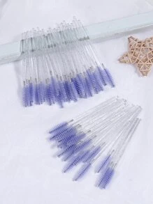 MAANGE 50pcs Crystal Handle Disposable Eyelash Brush,Easy Carrying Makeup Tools For Travel - Blue - View 1