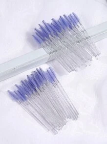 MAANGE 50pcs Crystal Handle Disposable Eyelash Brush,Easy Carrying Makeup Tools For Travel - Blue - View 2
