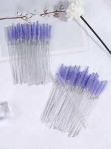 MAANGE 50pcs Crystal Handle Disposable Eyelash Brush,Easy Carrying Makeup Tools For Travel - Blue - View 5