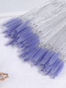 MAANGE 50pcs Crystal Handle Disposable Eyelash Brush,Easy Carrying Makeup Tools For Travel - Blue - View 6