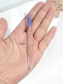 MAANGE 50pcs Crystal Handle Disposable Eyelash Brush,Easy Carrying Makeup Tools For Travel - Blue - View 3