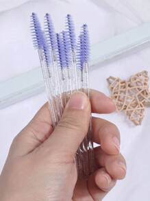 MAANGE 50pcs Crystal Handle Disposable Eyelash Brush,Easy Carrying Makeup Tools For Travel - Blue - View 7