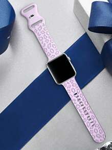 雕刻替换表带适用于 45 毫米 44 毫米 42 毫米 41 毫米 40 毫米 38 毫米，柔软硅胶波西米亚豹纹表带适用于 Watch Series 10 9 8 7 6 5 4 3 2 1 SE，男女通用 - 紫色 - 查看 3