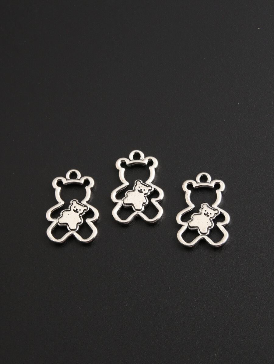 20入組熊DIY吊墜 - 銀色 - 查看 1