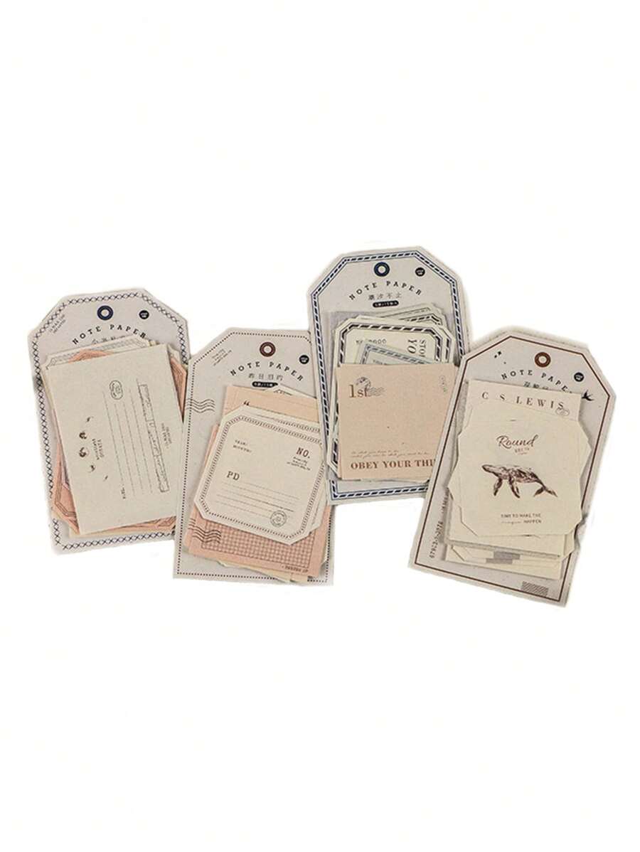 4 piezas Nota adhesiva con patrón mixto - Multicolor - Ver 1