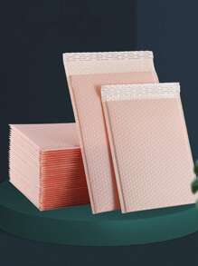 20pcs Solid Color Self-adhesive Bubble Mailer Bag, Simple Waterproof Packing Bag For Home, Office, School - Baby Pink - View 1