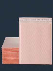 20pcs Solid Color Self-adhesive Bubble Mailer Bag, Simple Waterproof Packing Bag For Home, Office, School - Baby Pink - View 2
