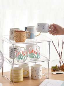 1入組透明收納塑膠可折疊桌面收納 - 無色 - 查看 4