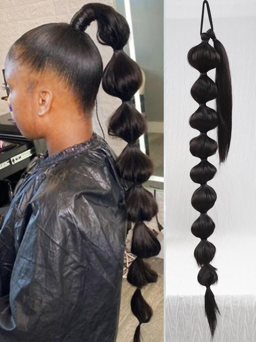 Extensión del pelo extra larga recto coleta sintético - Marrón Chocolate - Ver 1