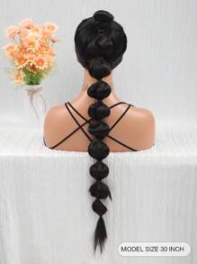 Extensión del pelo extra larga recto coleta sintético - Marrón Chocolate - Ver 2