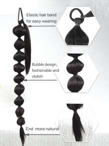 Extensión del pelo extra larga recto coleta sintético - Marrón Chocolate - Ver 6