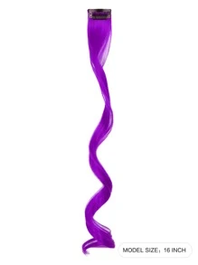 10 kẹp tóc giả nhiều màu, tóc giả xoăn gợn sóng dài 16 inch kẹp tóc tổng hợp, trang phục hóa trang Halloween, tiệc tùng thời trang, lễ hội âm nhạc, quà tặng năm mới cho phụ nữ, trẻ em, bé gái (màu đỏ) - Màu tím - Xem 3