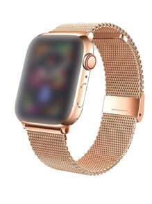 Dây đeo đồng hồ bằng thép không gỉ dạng lưới Tương thích với Apple Watch - Hoa hồng vàng - Xem 1