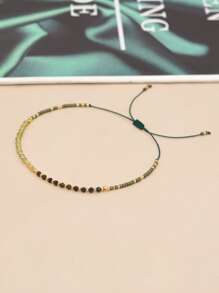 1入組女士可調節手環時尚天然石頭帶隨機色 - 彩色 - 查看 3