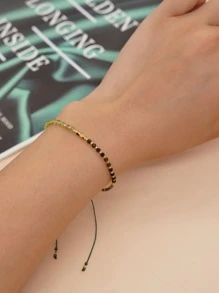 1入組女士可調節手環時尚天然石頭帶隨機色 - 彩色 - 查看 4